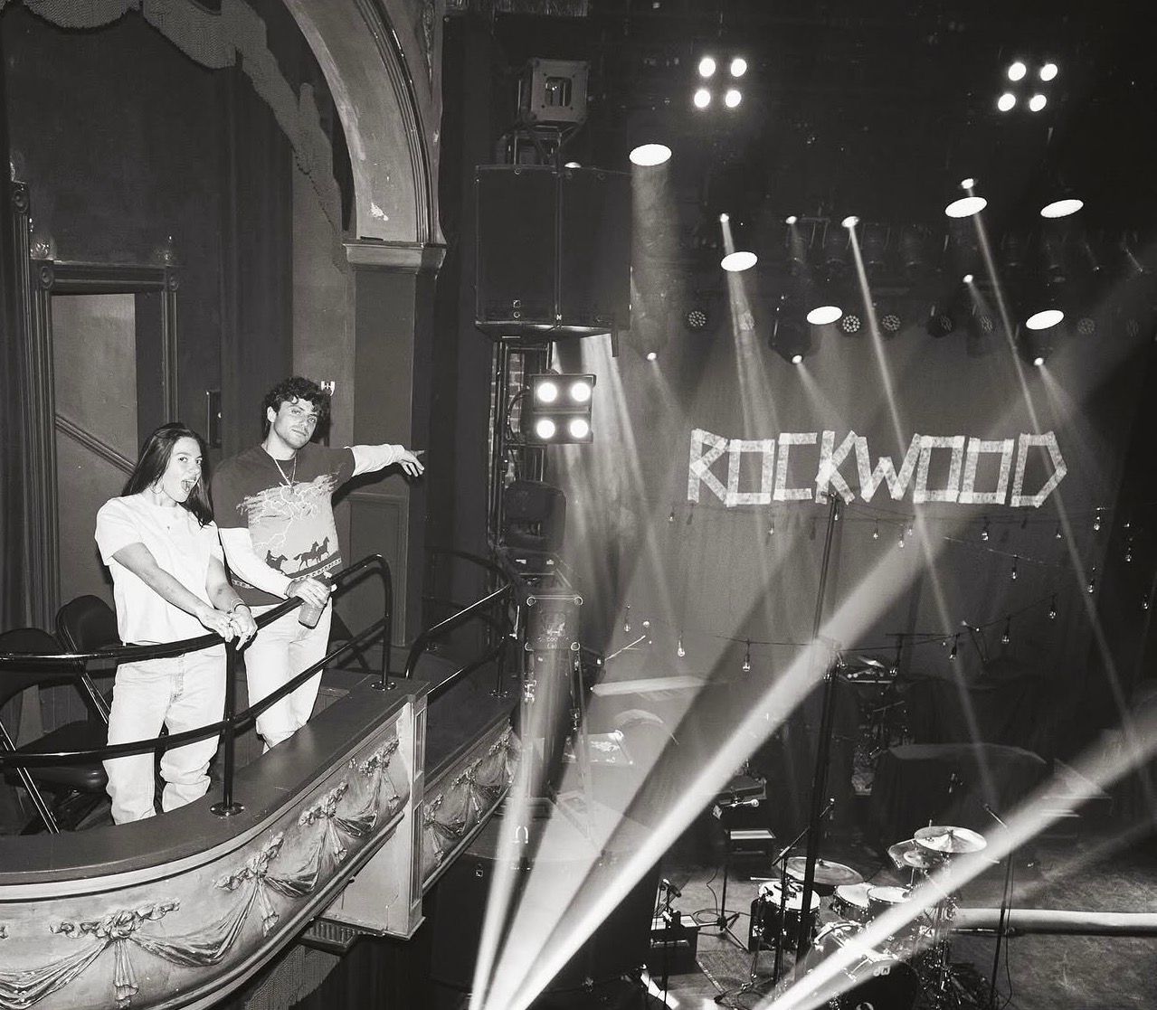 Backstage balcony, black and white